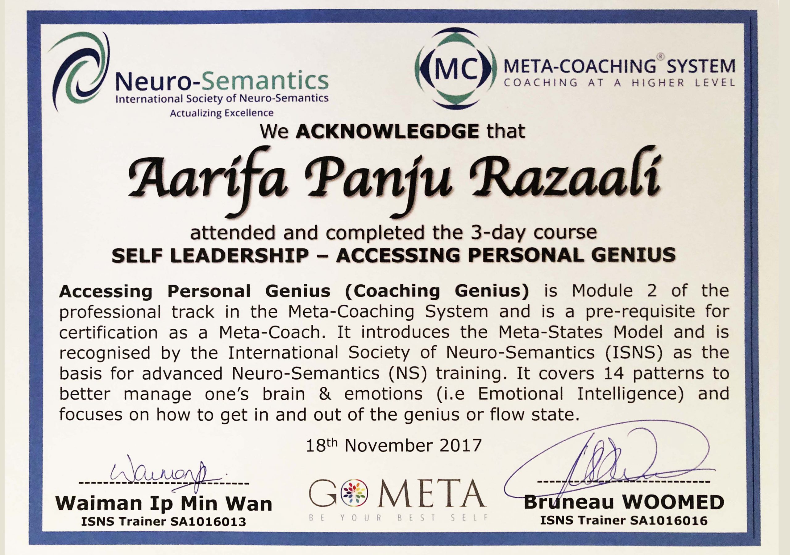 Self leadership - Accessing personal genius
